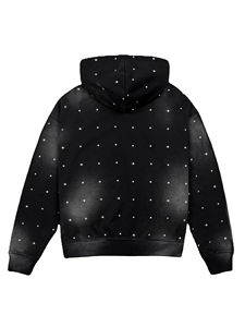 Haute qualité 100% coton Sun Fade sweat à capuche pull personnalisé respirant strass imprimé motif français tissu vêtements - Product Image 3