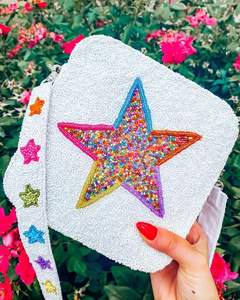 Modern Beaded Shoulder Purse with Secure <b>Belt</b> Strap - Product Image 3