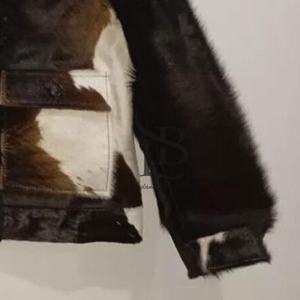 Chaquetas transpirables de cuero de vaca con cuello levantado para hombre, chaquetas informales de cuero de vaca con cremallera para hombre, ajustadas - Product Image 3