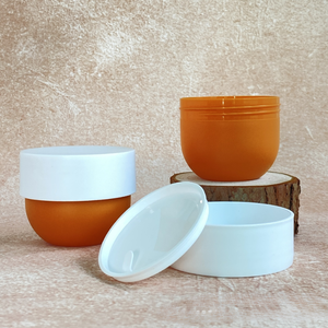 Vente en gros 150g PP bocaux en forme de bol rond crème de soin de la peau pot d'orange avec bouchon à vis blanc emballage de cosmétiques de Pavico Vietnam - Product Image 1
