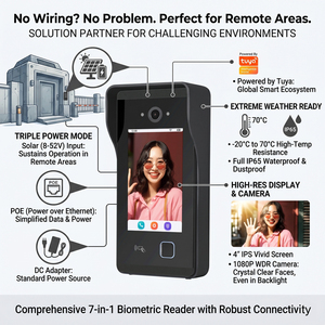 Sonnette vidéo intelligente Hiwink IP65 étanche avec alimentation PoE, compatible Apple <span class=keywords><strong>HomeKit</strong></span> Siri et application Tuya, caméra de sonnette à reconnaissance faciale - Product Image 4