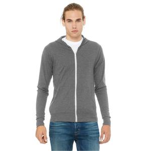 Unisexe Bella Plus Canvas 3939 Adult Tri-Blend Full Zipper Hoodie Men's Print Fleece avec Logo Brodé pour le Printemps ODM - Product Image 3