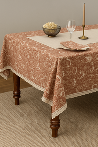 Mantel de Lino y Algodón Bordado con Diseño Floral Vintage, Decoración Elegante para Bodas, con Volantes, Lavable, Ecológico y Personalizable - Product Image 4