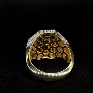 Nouvelle Collection Bague en or jaune 10 carats taille ronde cultivée en laboratoire avec bande VS clarté diamant blanc F couleur bague de fiançailles pour les femmes - Product Image 2