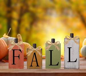 Fall Decorations for Home Thanksgiving <b>Signs</b> for Home Decor Fall <b>Wooden</b> Table Sign Vintage Farmhouse Fall Block Sign - Product Image 3