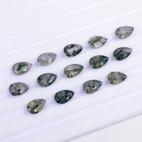 Batu Permata Hijau Moss Agate Berkualitas Tinggi Potongan Pear Cemerlang Alami untuk Pembuatan Perhiasan Vikas Gems Model VG-3153 8.0x5.0x4.0 mm