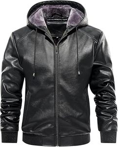Chaqueta de Cuero con Capucha y Cremallera para Motocicleta, Gruesa, Informal, Versátil, Transpirable, para Hombre, de Invierno, de Alta Calidad GLOBAL EDGE - Product Image 6