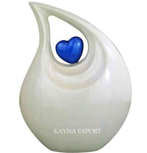 กาน้ำชาสีขาว URN พร้อมอุ้งเท้าสวยสลักเคลือบสีขาวสำเร็จรูปรูปหยดน้ำตาโกศสัตว์เลี้ยง - Product Image 3