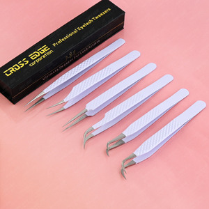 Extension de cils à pointe de fibre de haute qualité pince à épiler Nano Grip outil de cils facile à nettoyer isolation incurvée à la main - Product Image 3