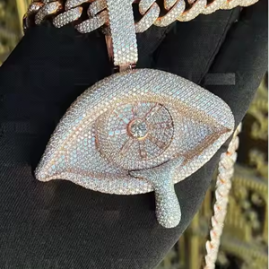 Noir Mamba LA luxe entièrement glacé Moissanite diamant pendentif 925 argent D VVS clouté Hip-hop parties fines pendentifs breloques - Product Image 4