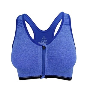 Sujetador deportivo de Yoga para mujer, camiseta de gimnasio transpirable con cremallera frontal, sujetador de empuje para mujer grande, ropa deportiva de talla grande Simple, de talla grande - Product Image 6