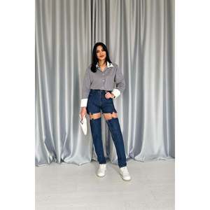 Jeans de Dos Piezas con Tirantes Azules - Azul - Product Image 1