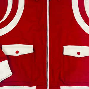 Blouson Bomber en Soie et Laine Rouge, Vente en Gros OEM, Streetwear, Varsity, Casual, Printemps, Doublure en Satin Personnalisée, Logo Appliqué sur le Devant - Product Image 5