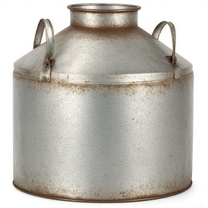 Lata de leche galvanizada de estilo rústico hecha a mano, acabado Gris Premium para cocina, jardín al aire libre, cafetería, interiores de granja - Product Image 6