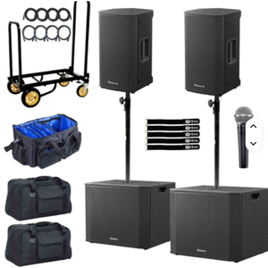 Nouvelles enceintes actives professionnelles DJ XPRS102 de 10 pouces avec pack duo de subwoofers de 18 pouces - Product Image 1