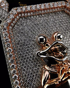 Pendentif Breloque Personnalisé Hip Hop Dogtag en Argent Sterling 925 avec Moissanite Ronde Brillante de Haute Qualité 12tcw pour Fête - Product Image 6