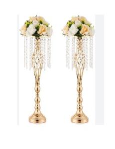 Luxury <b>Large</b> Size <b>Gold</b> Metal Flower <b>Vases</b> Sets Variety Decorative Centerpieces for Hotel Room Event <b>Gold</b> Flower Pots Planters - Product Image 2