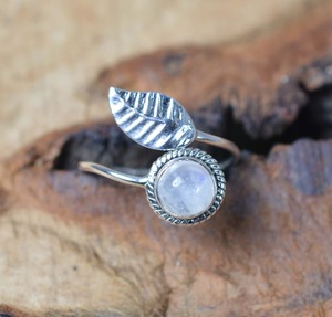 Anillo de plata bohemio hecho a mano, joyería de plata de ley 925, piedra lunar, piedras preciosas, anillo de tendencia, joyería para mujer, regalo para ella - Product Image 4