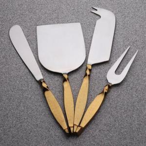 Set of 4pcs Metal Cheese <b>Knife</b> Set Kitchenware Accessories Metal Wedding Parties Table Decoration Cake Server and Cutting <b>Knife</b> - Product Image 1