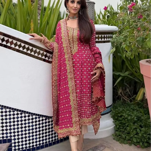 Embroidered Chiffon Anarkali <b>Lehenga</b> Choli with Handcrafted Embellishment <b>Women</b> Party Wear - Product Image 1