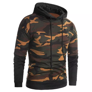 Camouflage couleur unie haute qualité vierge pull uni surdimensionné unisexe femmes hommes coton mélangé sweats à capuche - Product Image 1