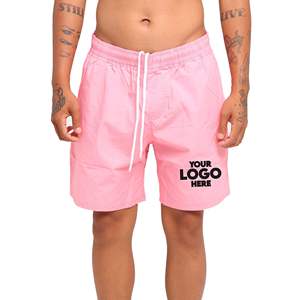 Pantalones cortos de nailon de una sola capa de secado rápido para hombre, de color sólido, informales, de cinco puntos, para fitness, deportes y gimnasio. - Product Image 1