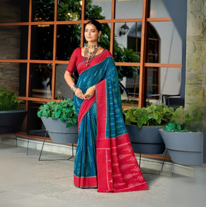 Modern Artisan Cotton <b>Sarees</b> Collection Contemporary Designs Traditional Motifs Wrinkle Free Reversible Party Wear Wholesale - Product Image 1