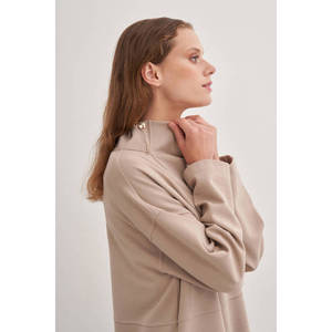 Blusa de punto con estampado de leopardo, top informal de media manga con corte ajustado - Product Image 4