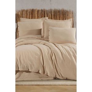 Juego de Funda Nórdica Doble de Muselina 100% Algodón - Lujo Natural Transpirable con Técnica de Tejido para Ropa de Cama del Hogar, Cama Individual, King, Sólido y Cálido - Product Image 5