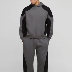 Ensemble de survêtement de luxe minimaliste beige en molleton doux, style décontracté, mode urbaine, deux pièces, service OEM 100% - Product Image 1