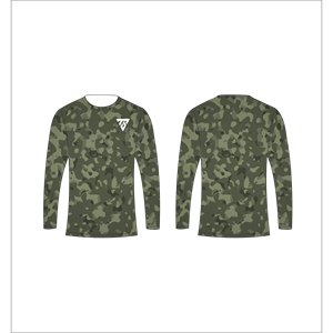 เสื้อยืดแขนยาวลายพรางสีเขียวป่าสำหรับผู้ชาย ลายพิมพ์หลากสีแบบนามธรรม คอกลม Trackstar OEM แบรนด์ส่วนตัว TSI-G05-P0834 - Product Image 2