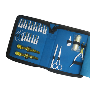 Kit d'outils pour extensions de cheveux tissées à la main 2025, perles blanches et blanches, outils de tirage à boucle, pinces pour extensions de cheveux, multi-usages - Product Image 2