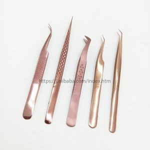 Meilleure conception pince à cils légère en acier inoxydable impression de logo personnalisé nouvelle conception pince à cils en or vente en gros - Product Image 2