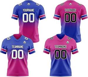 Streetwear personnalisé maillot de football américain tendance avec broderie design logo maille style boxy coupe courte maillot de football américain quantité minimale de commande bas - Product Image 2