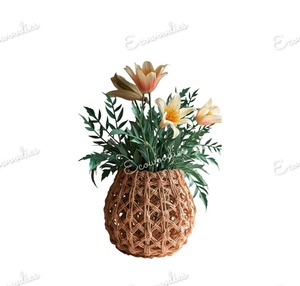 Recién llegado, Mini maceta de mimbre de bambú hecha a mano, cesta y macetas, soporte de flores, piso interior, mesa de plantas, florero de decoración del hogar - Product Image 5