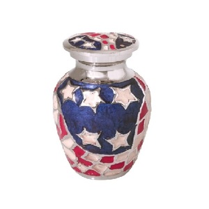 New Design Brass Cremation <b>Keepsake</b> Urns With Gold Multi Color Painting And Yellow Color Finished Metal Funeral Urns - Product Image 3