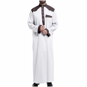 Ropa islámica Hombres Juba Thobe Vestido islámico Ropa islámica Hombres de manga larga Thobe Jubbah para la venta - Product Image 1