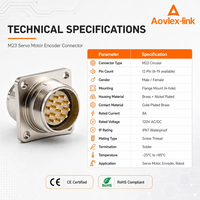 Connecteur M23 pour servomoteur de robot, douille à bride M23, connecteur d'encodeur M23, câble hybride signal/alimentation M23 haute flexibilité 6, 8, 12, 17, 19 broches