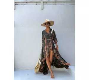 Kimono Hippie de manga larga para mujer, Kimono Sexy con estampado Tie-Dye para playa, 2021 - Product Image 3