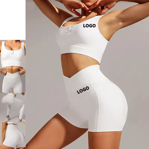 Nouvel ensemble de yoga pour femmes, haut à manches courtes et leggings taille haute, pour la salle de sport, ensemble de 2 pièces, haut à col rond et pantalon de yoga - Product Image 5