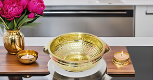 Authentique Design Home Office Décoratif En Laiton Art Déco Fabriqué À La Main Bol Écologique Pot De Fleur En Métal De Table De Mariage Diwali - Product Image 3