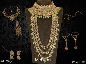 Ketting Rts Verzending Mehendi Polish Mooie Fancy Stijl Feestkleding Ontwerp Sieraden Vrouwen Antieke Stijl Dulhan Set Sieraden - Product Image 4