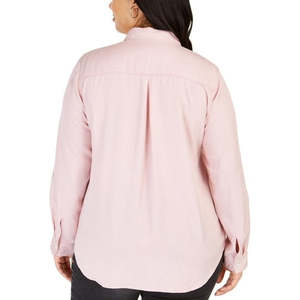 Camicetta Formale da Donna Style & Co, Tinta Unita con Bottoni, Rosa, Taglie XXL XXXL, in Popeline, Chiffon e Tessuti Lavorati a Maglia per Ufficio, Stagione Autunno Primavera - Product Image 3