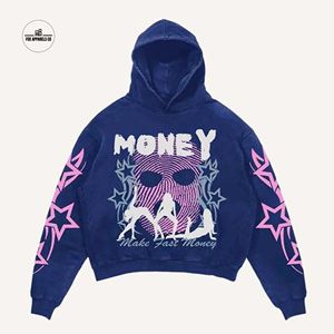 Sudadera con capucha y estampado de algodón DTG para hombre, conjunto de chándal y Sudadera con capucha de lana térmica con estampado de espuma para hombre, sudaderas con capucha - Product Image 3