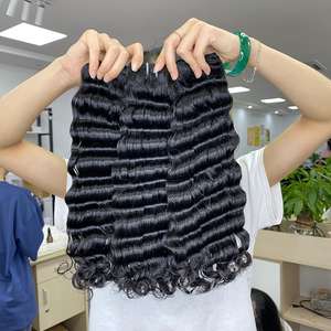 Article chaud 2024 100% paquets de cheveux vierges bruts du Vietnam à double tirage naturels en vrac Deep Wave Achetez maintenant pour obtenir une réduction - Product Image 6