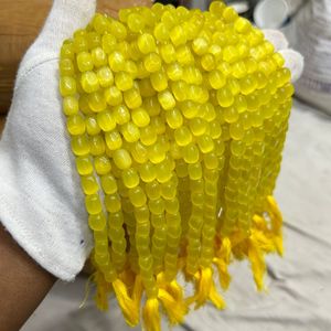 AAA Monalisa Pierres précieuses en vrac Perles de verre ovales jaunes Design unique et accrocheur - Product Image 4