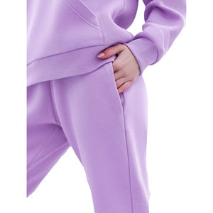 Ensemble de survêtements en coton deux pièces pour femmes, tenue décontractée, vente en gros de pulls surdimensionnés en molleton personnalisé - Product Image 3