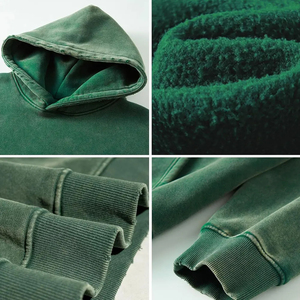 เสื้อฮู้ดดี้แบบย้อมสีพิเศษ ผ้าฝ้าย 100% หนัก 420 กรัม สไตล์สตรีทแวร์ ย้อมสีแบบมิเนอรัล ทรงพูลโอเวอร์ ใส่ได้ทั้งชายและหญิง - Product Image 5