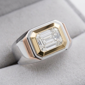 Bague de fiançailles classique LILABA ENTERPRISE pour femme en or blanc 18 carats avec diamant de laboratoire taille émeraude 2,00 carats, pureté F VVS2, certifié IGI - Product Image 3