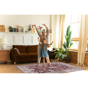 เน็ตไลน์ โฮมดีโปพรมพื้นที่นามธรรมสีน้ำเงินแบบดั้งเดิม ดีไซน์ซักได้ R4 - Product Image 4